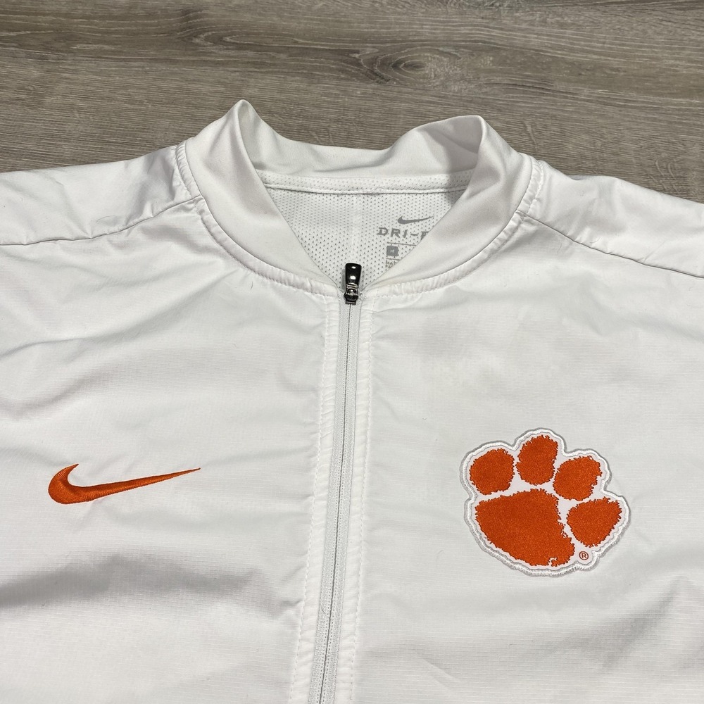 Clemson Tigers Jacket Mens Medium White NCAA Football Nike Dri Fit 1/4 Zip - Picture 6 of 12